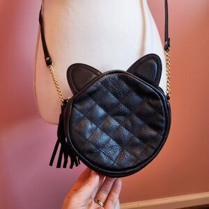 Cat Ear Purse Cross Body Faux Leather Mini Cat Face Purse Black